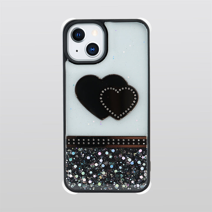 Glitter Jewel Diamond Armor Bumper Case with Camera Lens Protection - Stylish, Lightweight & Durable for Apple iPhone 13 [6.1]