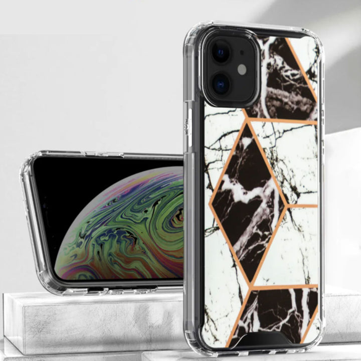 Marble Design Bumper Edge Protection Slim Case with Shockproof and Anti-Scratch Features for Apple iPhone 13 (6.1)