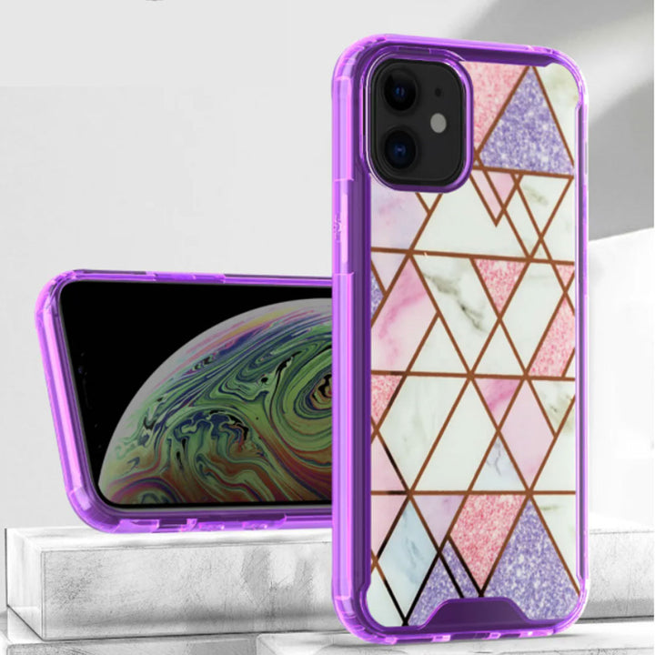 Marble Design Bumper Edge Protection Slim Case with Shockproof and Anti-Scratch Features for Apple iPhone 13 (6.1)