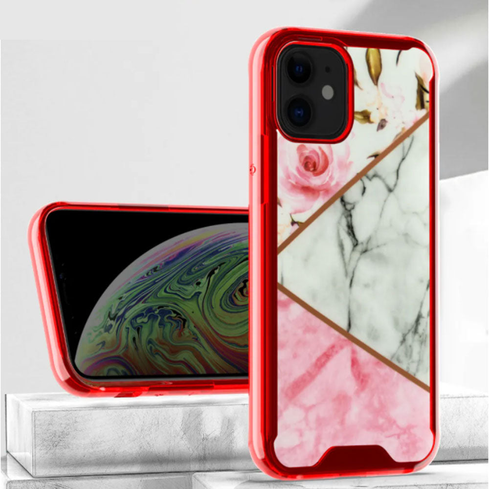 Marble Design Bumper Edge Protection Slim Case with Shockproof and Anti-Scratch Features for Apple iPhone 13 (6.1)