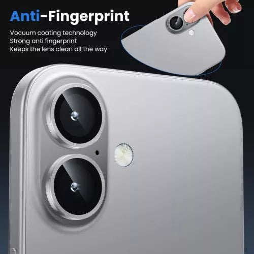 Premium Guard Titanium Alloy HD Tempered Glass Camera Lens Protector – Ultra Clear, Full Protection, Durable for Apple iPhone 16, iPhone 16 Plus