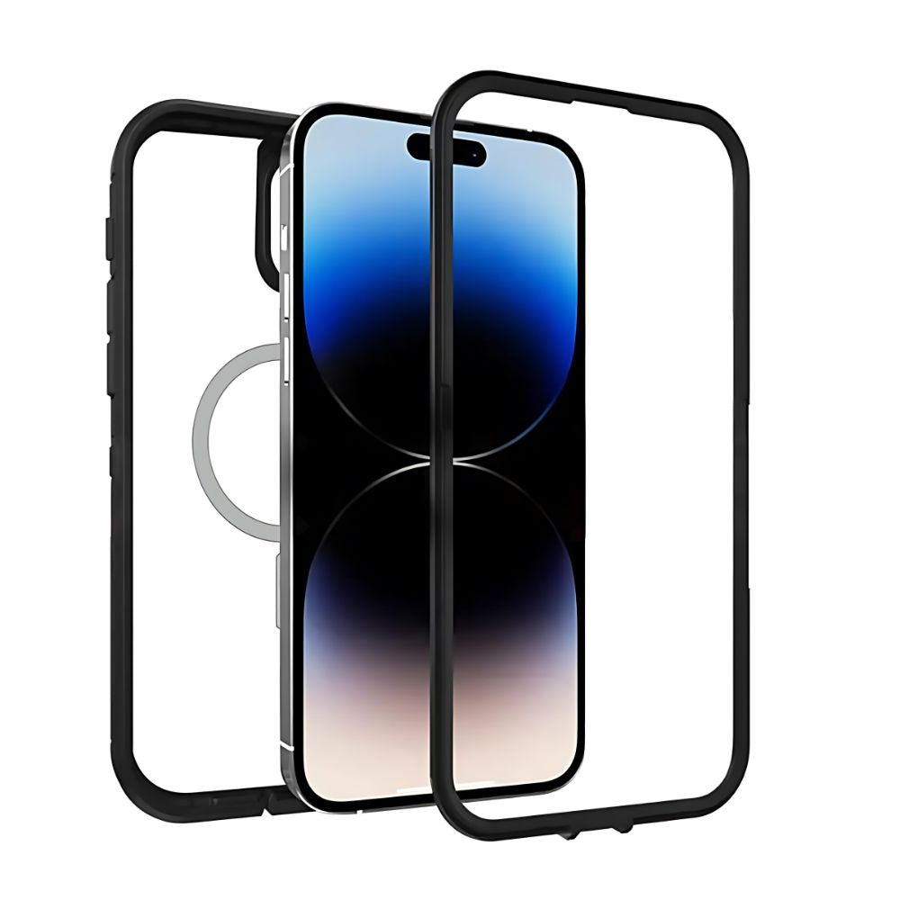 Heavy Duty Transparent Magnetic Defender Case with MagSafe Compatibility, Shock Protection, Wireless Charging for Apple iPhone 16 Pro