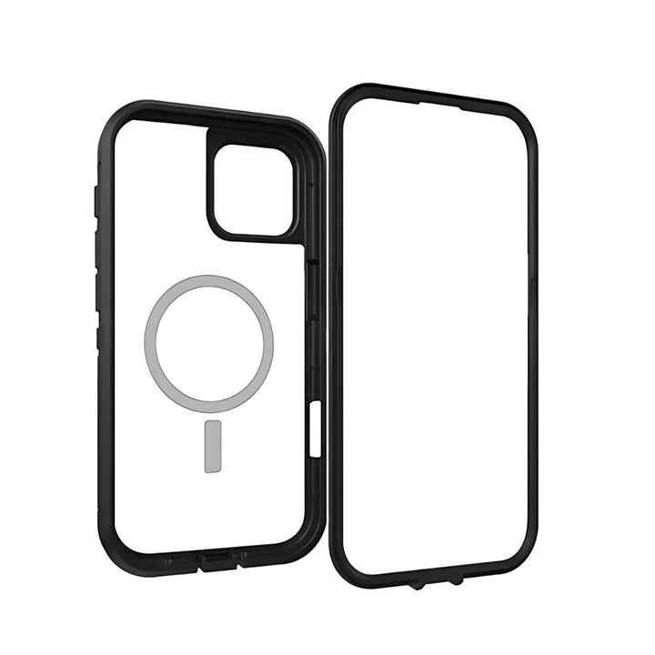 Heavy Duty Transparent Magnetic Defender Case with MagSafe Compatibility, Shock Protection, Wireless Charging for Apple iPhone 16 Pro