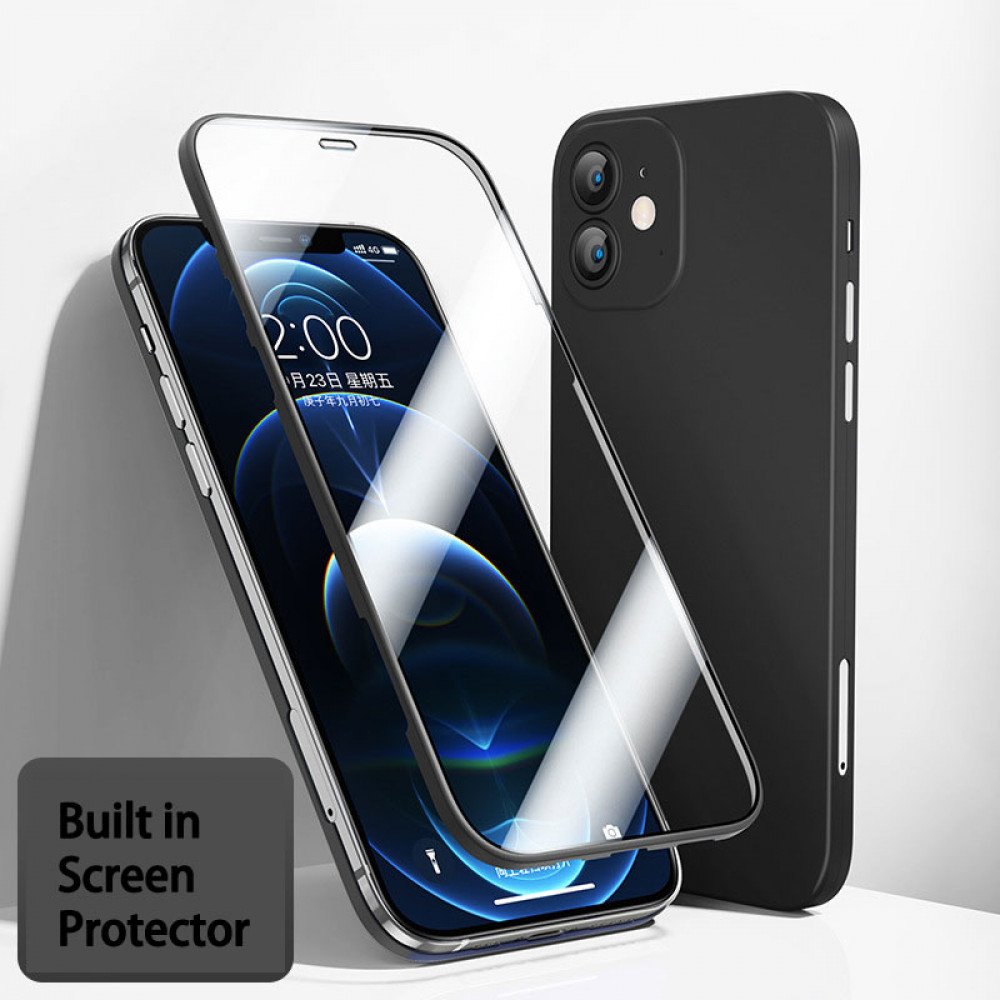 Ultra Slim Tempered Glass Full Body Screen Protector Case - Shockproof, Anti-Scratch, Lightweight for Apple iPhone 13 [6.1]