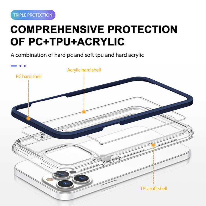 Strong Crystal Clear Slim Hard Bumper Protective Case - Shockproof, Anti-Scratch, Slim Fit for Apple iPhone 13 [6.1]