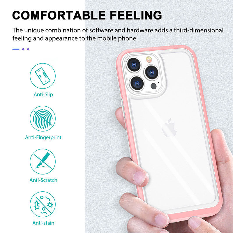 Strong Crystal Clear Slim Hard Bumper Protective Case - Shockproof, Anti-Scratch, Slim Fit for Apple iPhone 13 [6.1]