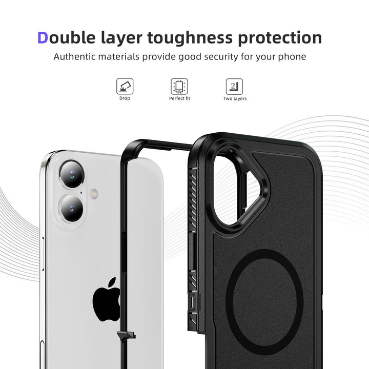 Heavy Duty Rugged Guardian Defender Armor Magsafe Protection Case with Shockproof Hybrid Design for Apple iPhone 16