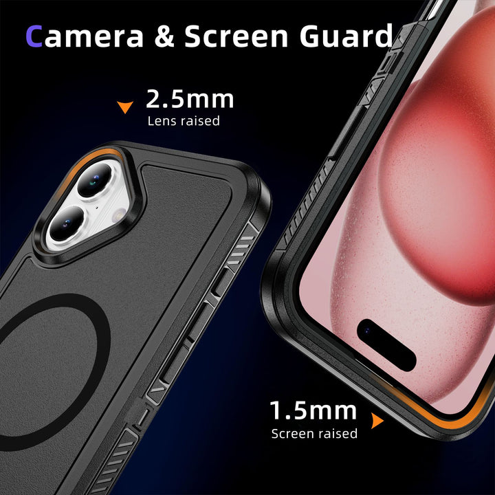 Heavy Duty Rugged Guardian Defender Armor Magsafe Protection Case with Shockproof Hybrid Design for Apple iPhone 16