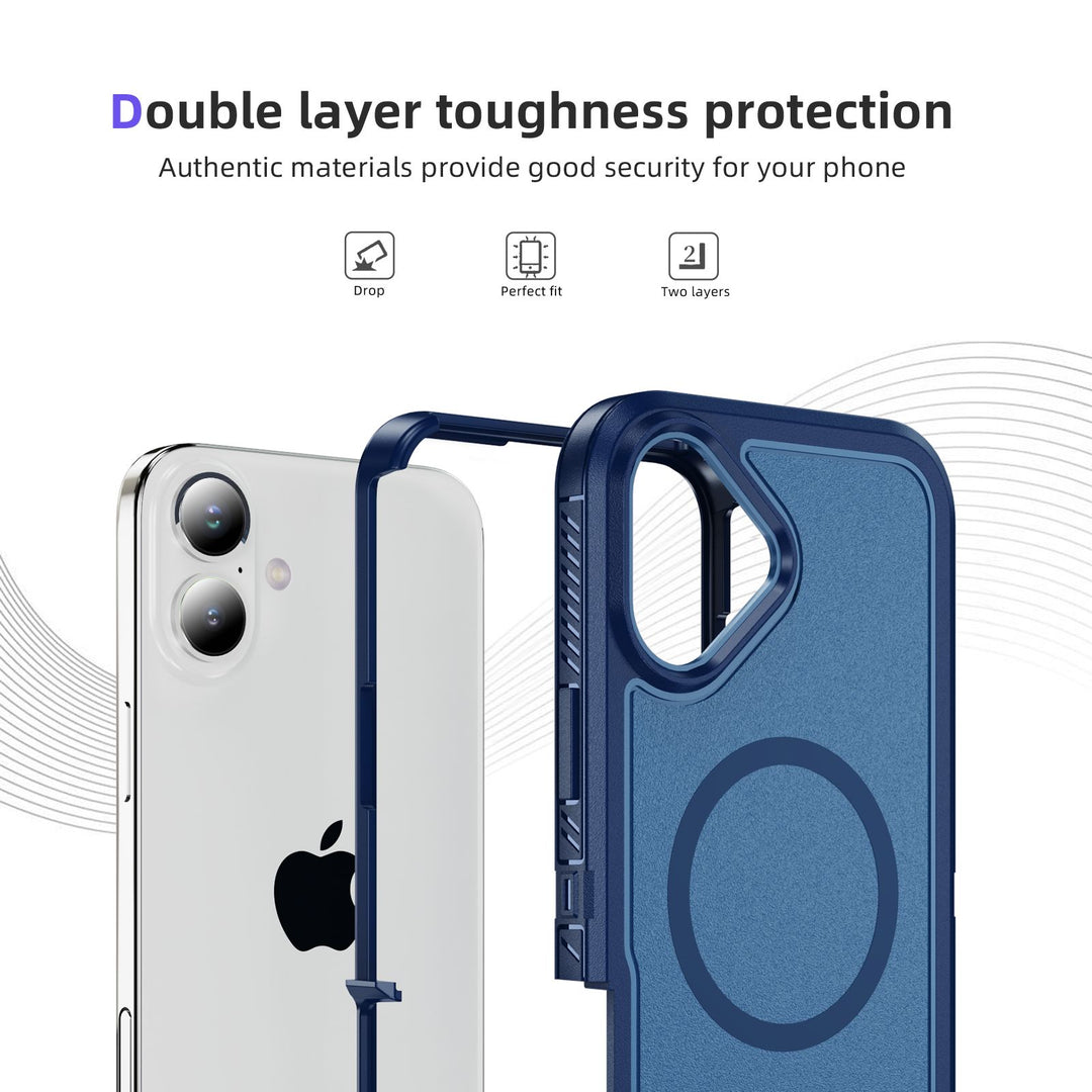 Heavy Duty Rugged Guardian Defender Armor Magsafe Protection Case with Shockproof Hybrid Design for Apple iPhone 16