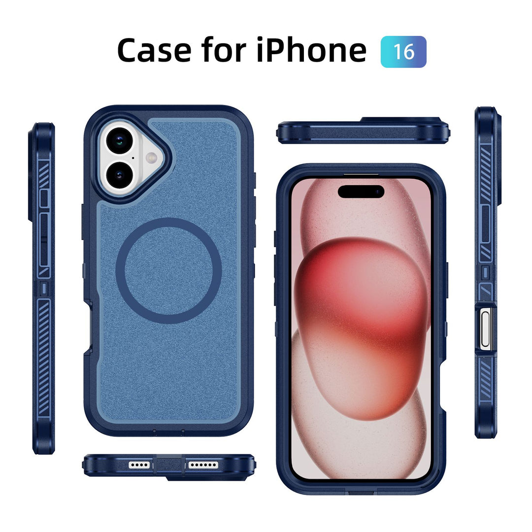 Heavy Duty Rugged Guardian Defender Armor Magsafe Protection Case with Shockproof Hybrid Design for Apple iPhone 16