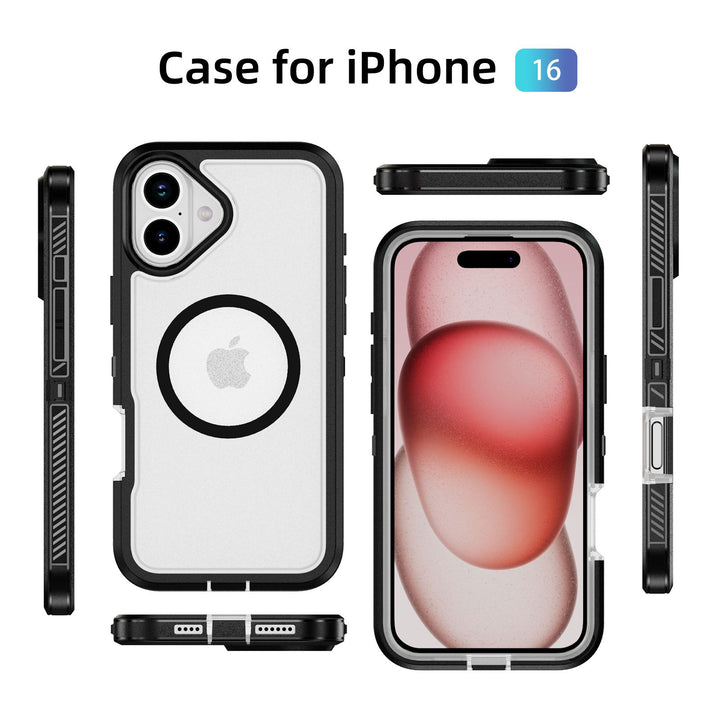 Heavy Duty Rugged Guardian Defender Armor Magsafe Protection Case with Shockproof Hybrid Design for Apple iPhone 16