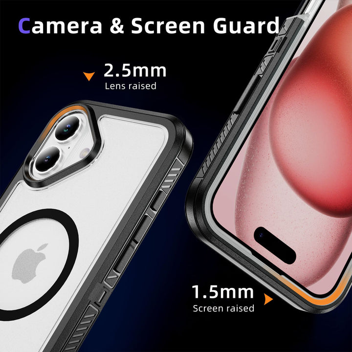 Heavy Duty Rugged Guardian Defender Armor Magsafe Protection Case with Shockproof Hybrid Design for Apple iPhone 16