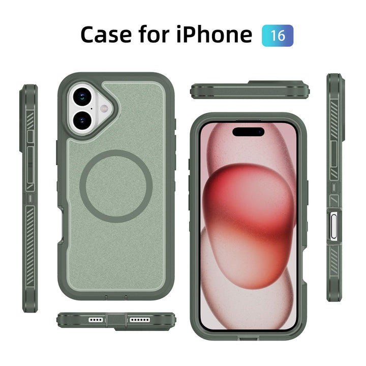 Heavy Duty Rugged Guardian Defender Armor Magsafe Protection Case with Shockproof Hybrid Design for Apple iPhone 16