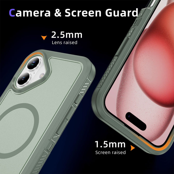 Heavy Duty Rugged Guardian Defender Armor Magsafe Protection Case with Shockproof Hybrid Design for Apple iPhone 16