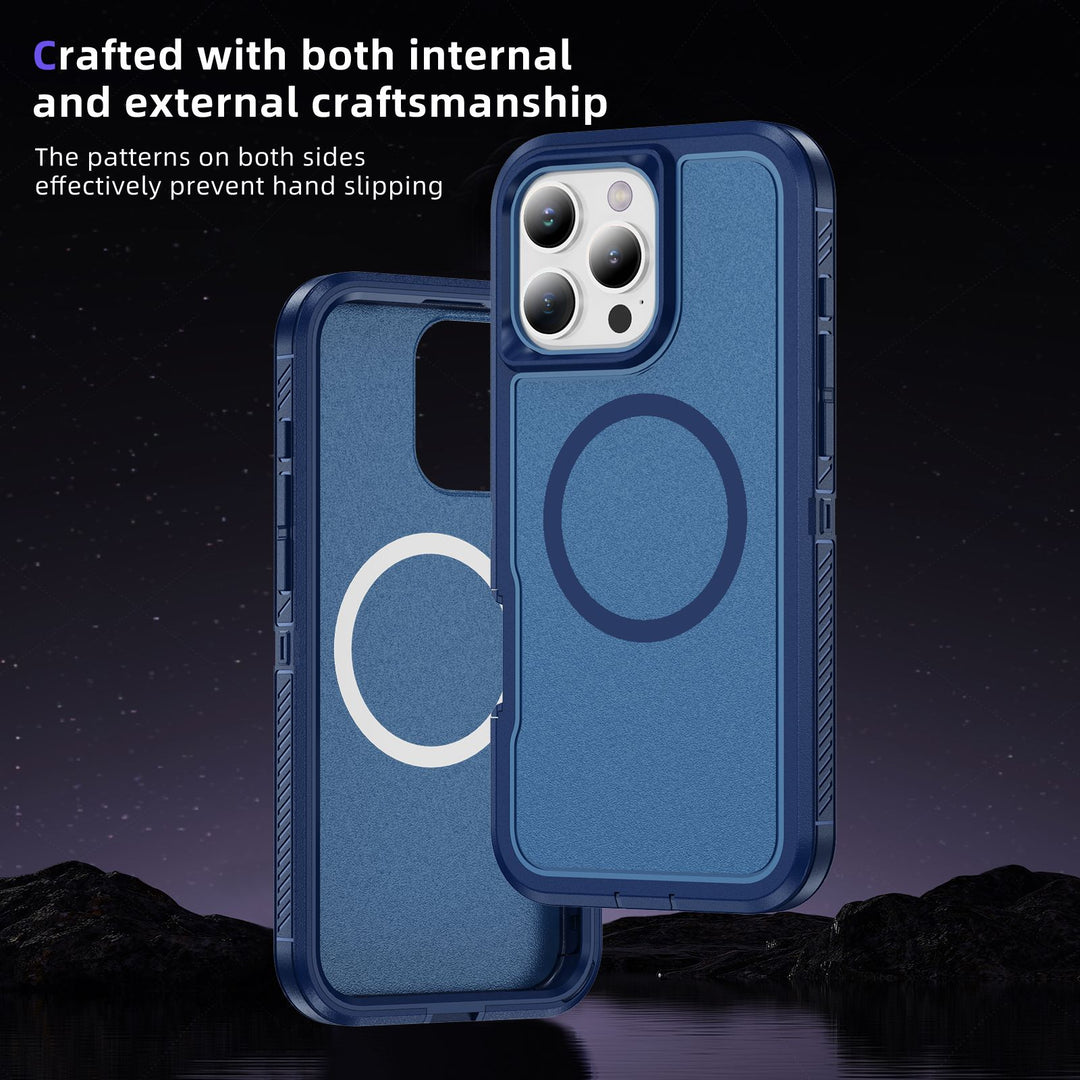 Heavy Duty Rugged Guardian Defender Armor MagSafe Protection Case with Magnetic Ring, Shockproof & Anti-Scratch Design for iPhone 16 Pro Max