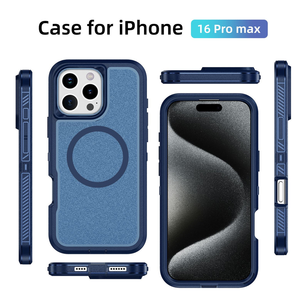 Heavy Duty Rugged Guardian Defender Armor MagSafe Protection Case with Magnetic Ring, Shockproof & Anti-Scratch Design for iPhone 16 Pro Max