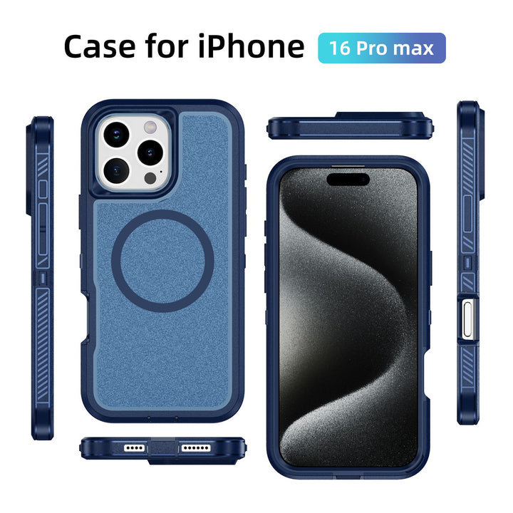 Heavy Duty Rugged Guardian Defender Armor MagSafe Protection Case with Magnetic Ring, Shockproof & Anti-Scratch Design for iPhone 16 Pro Max
