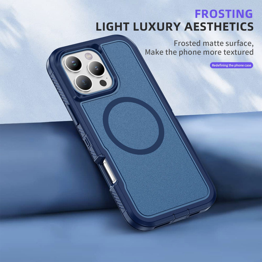 Heavy Duty Rugged Guardian Defender Armor MagSafe Protection Case with Magnetic Ring, Shockproof & Anti-Scratch Design for iPhone 16 Pro Max