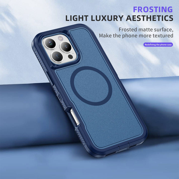 Heavy Duty Rugged Guardian Defender Armor MagSafe Protection Case with Magnetic Ring, Shockproof & Anti-Scratch Design for iPhone 16 Pro Max