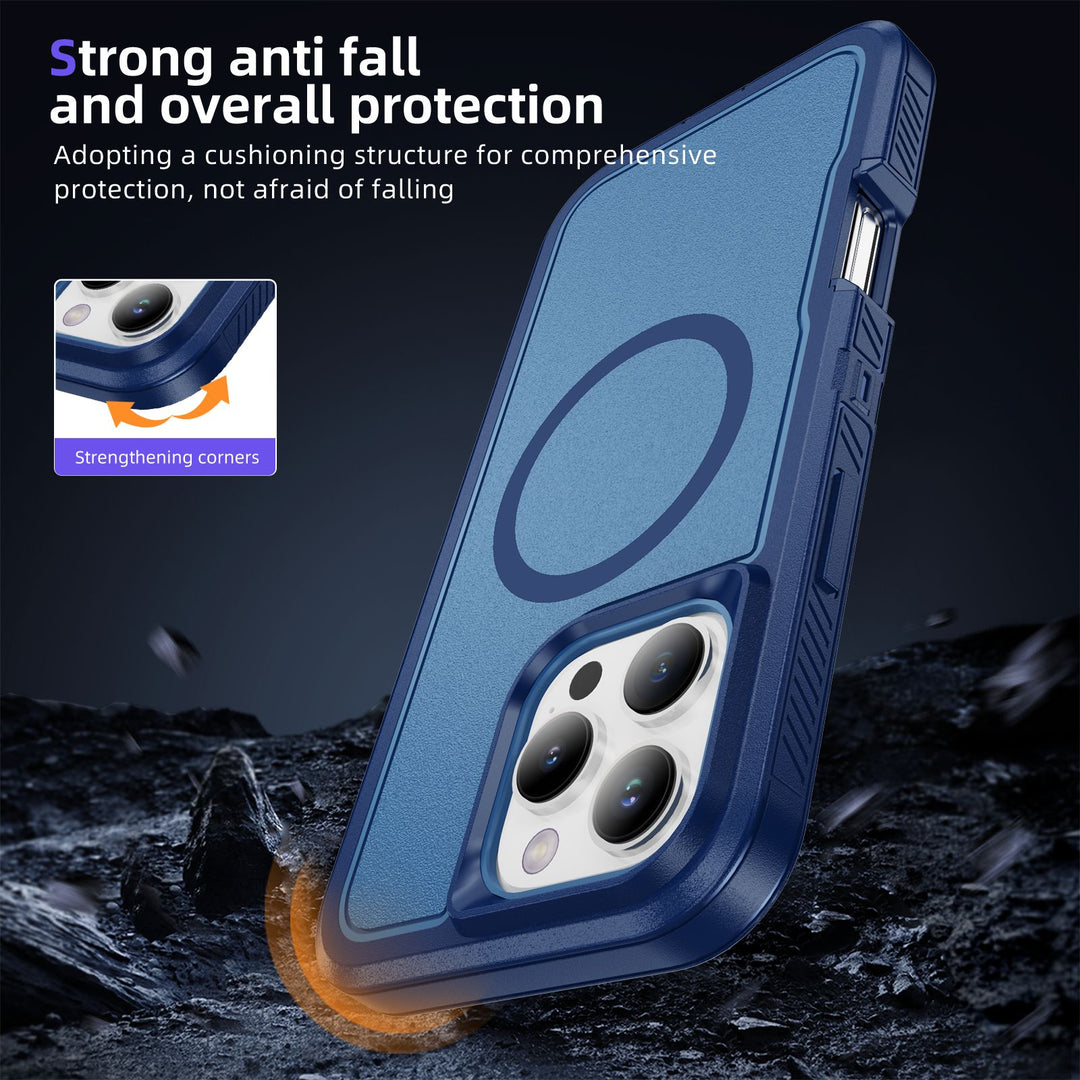 Heavy Duty Rugged Guardian Defender Armor MagSafe Protection Case with Magnetic Ring, Shockproof & Anti-Scratch Design for iPhone 16 Pro Max