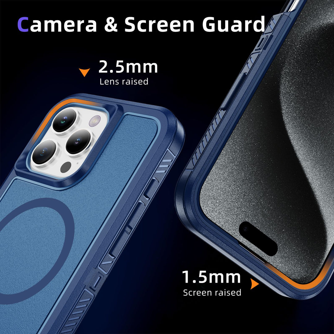 Heavy Duty Rugged Guardian Defender Armor MagSafe Protection Case with Magnetic Ring, Shockproof & Anti-Scratch Design for iPhone 16 Pro Max