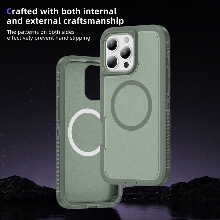 Heavy Duty Rugged Guardian Defender Armor MagSafe Protection Case with Magnetic Ring, Shockproof & Anti-Scratch Design for iPhone 16 Pro Max