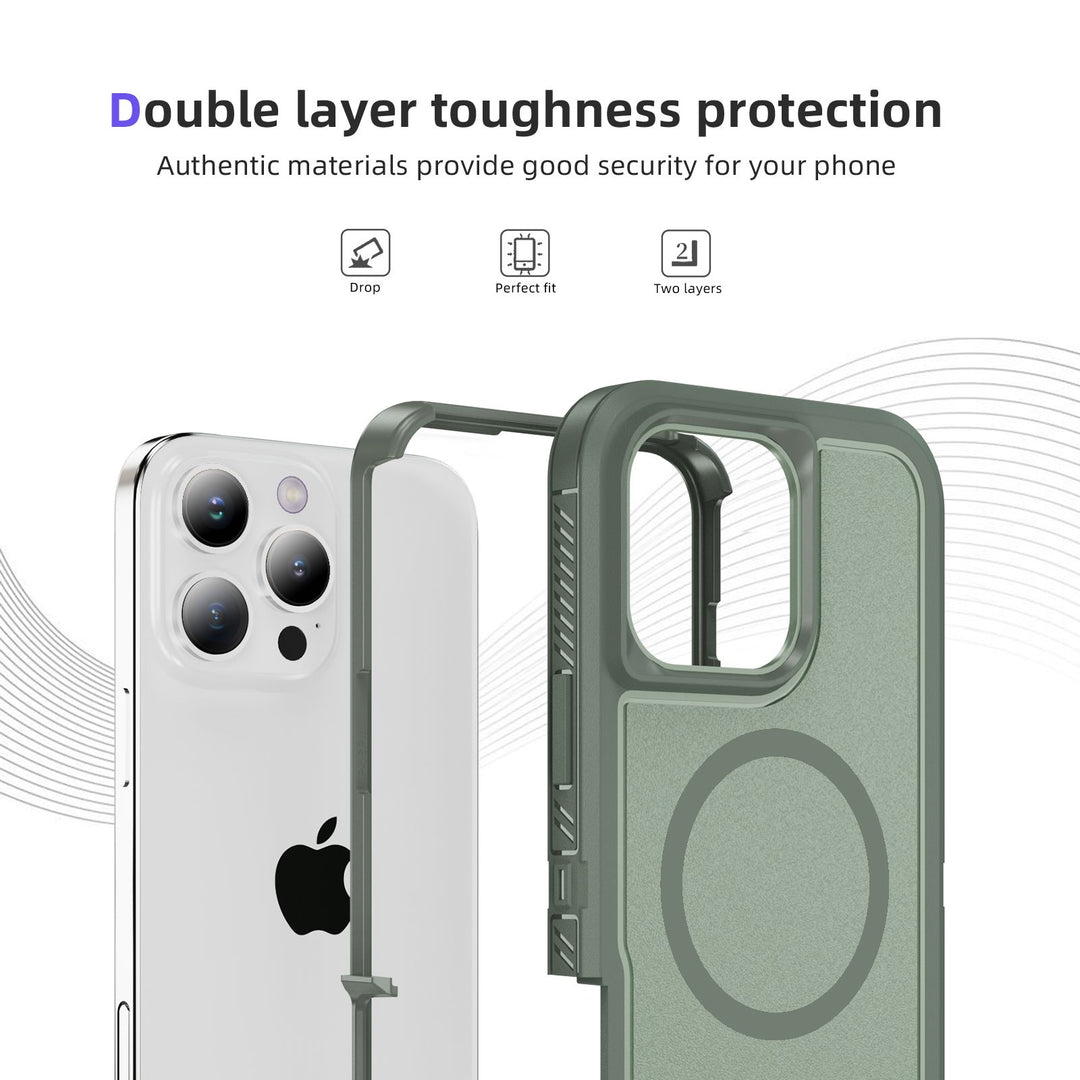 Heavy Duty Rugged Guardian Defender Armor MagSafe Protection Case with Magnetic Ring, Shockproof & Anti-Scratch Design for iPhone 16 Pro Max