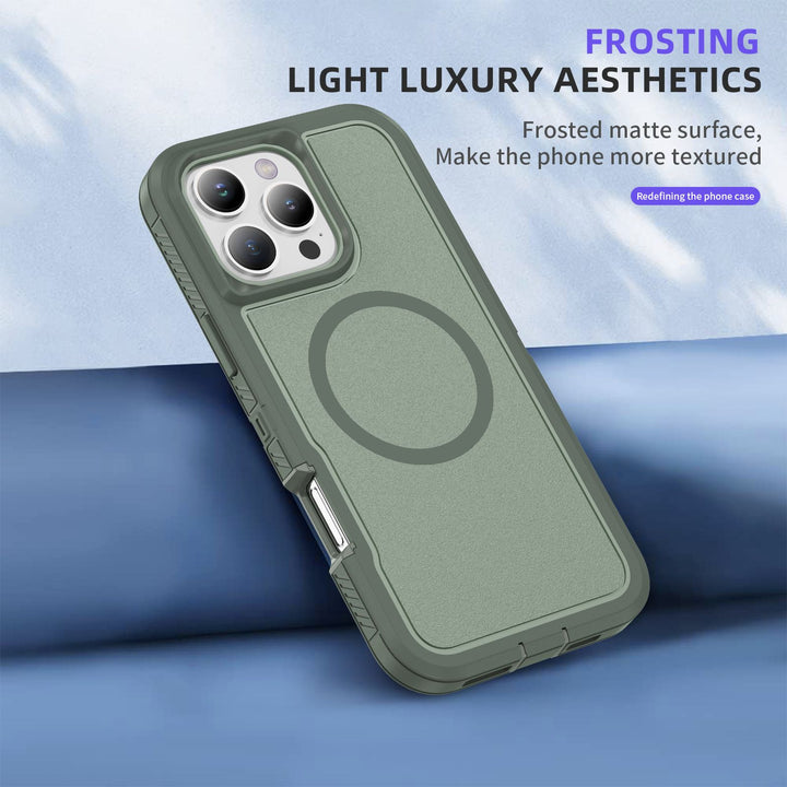 Heavy Duty Rugged Guardian Defender Armor MagSafe Protection Case with Magnetic Ring, Shockproof & Anti-Scratch Design for iPhone 16 Pro Max