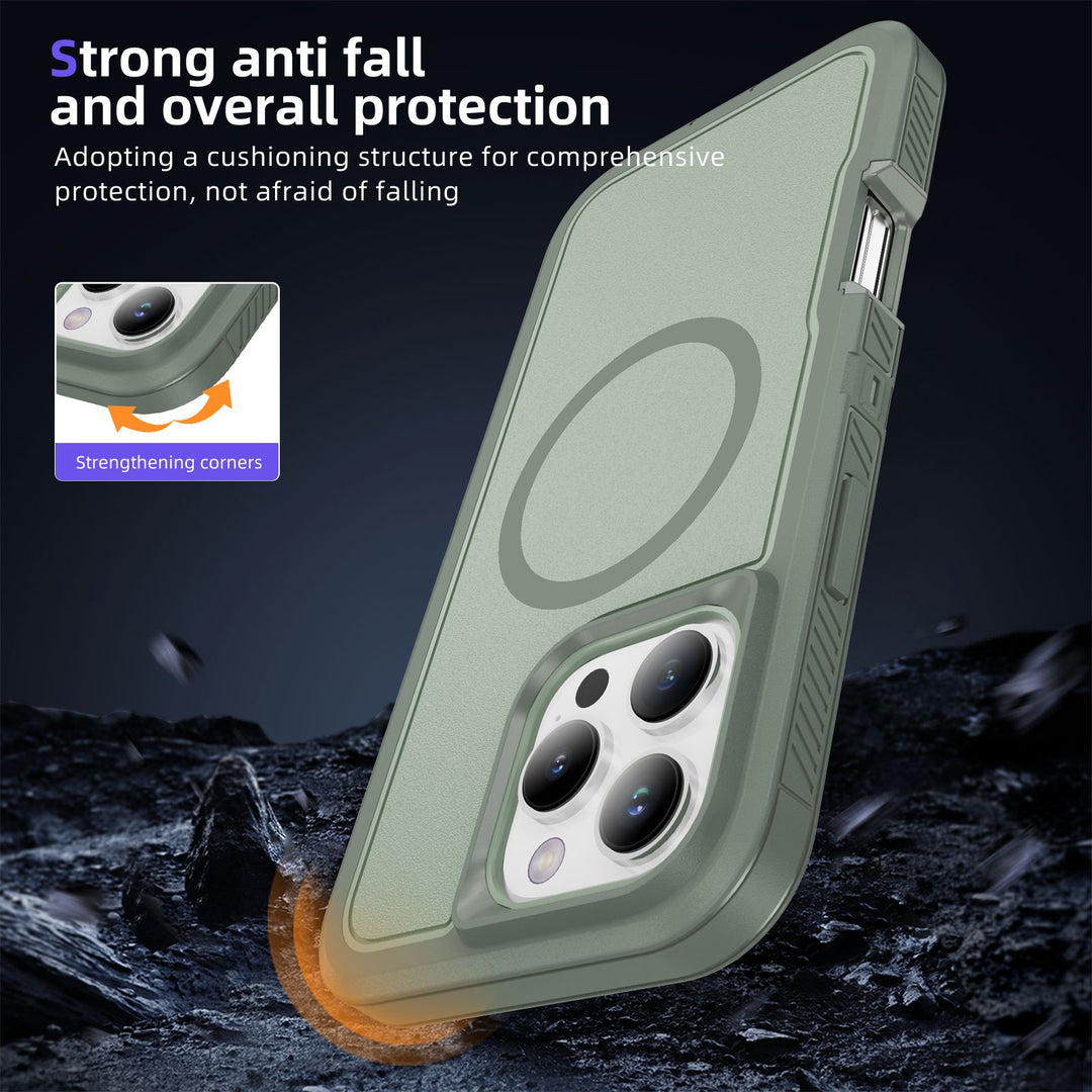 Heavy Duty Rugged Guardian Defender Armor MagSafe Protection Case with Magnetic Ring, Shockproof & Anti-Scratch Design for iPhone 16 Pro Max