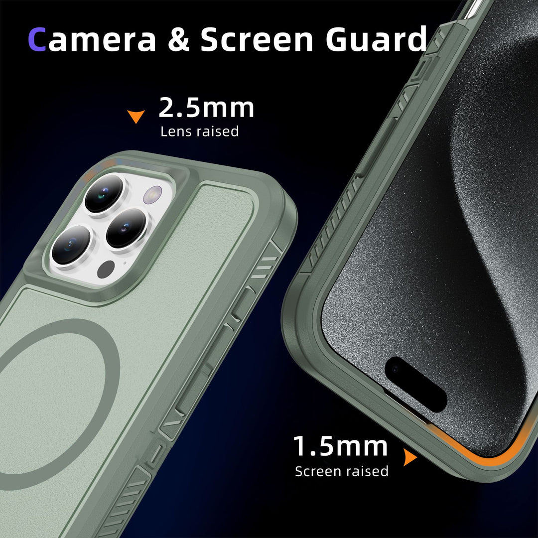 Heavy Duty Rugged Guardian Defender Armor MagSafe Protection Case with Magnetic Ring, Shockproof & Anti-Scratch Design for iPhone 16 Pro Max