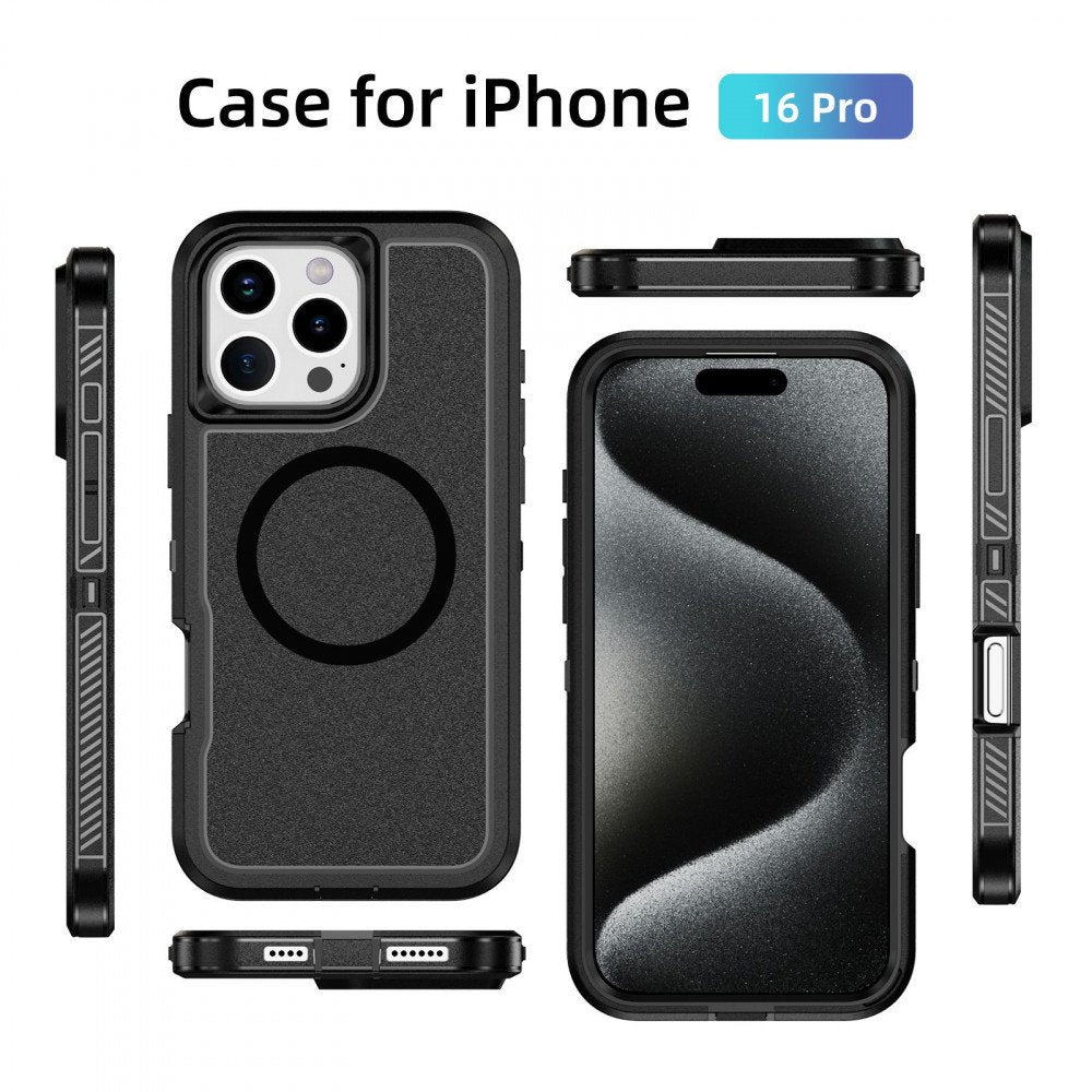 Heavy Duty Rugged Guardian Defender Armor Protection Magsafe Case for Apple iPhone 16 Pro