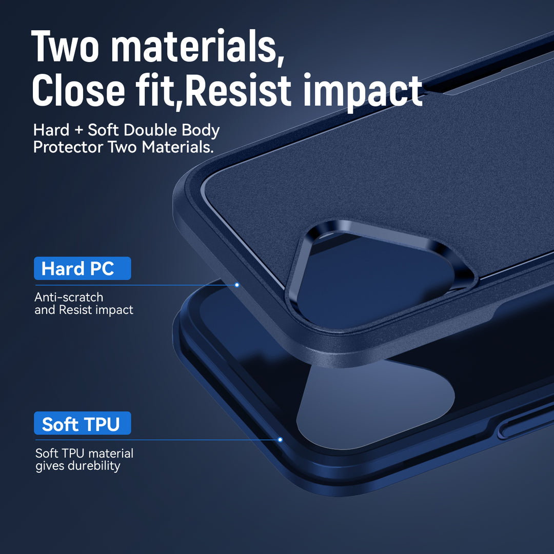 Heavy Duty Strong Armor Hybrid Trailblazer Protective Case with Shock Absorption & Wireless Charging for Apple iPhone 16