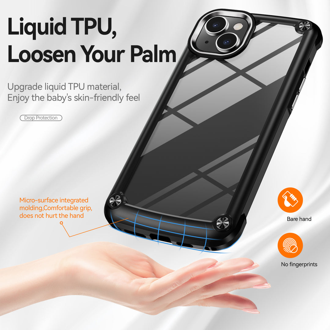 Strong Clear Armor Plate Bumper Case for iPhone 14 Plus [6.7] - Protective & Sleek