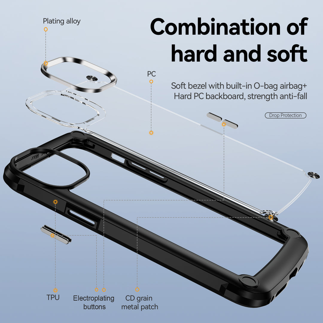 Strong Clear Armor Plate Bumper Case for iPhone 14 Plus [6.7] - Protective & Sleek