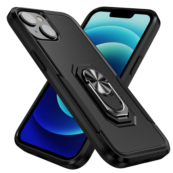 Strong Armor Hybrid Case with 360° Ring Stand for iPhone 14 [6.1]