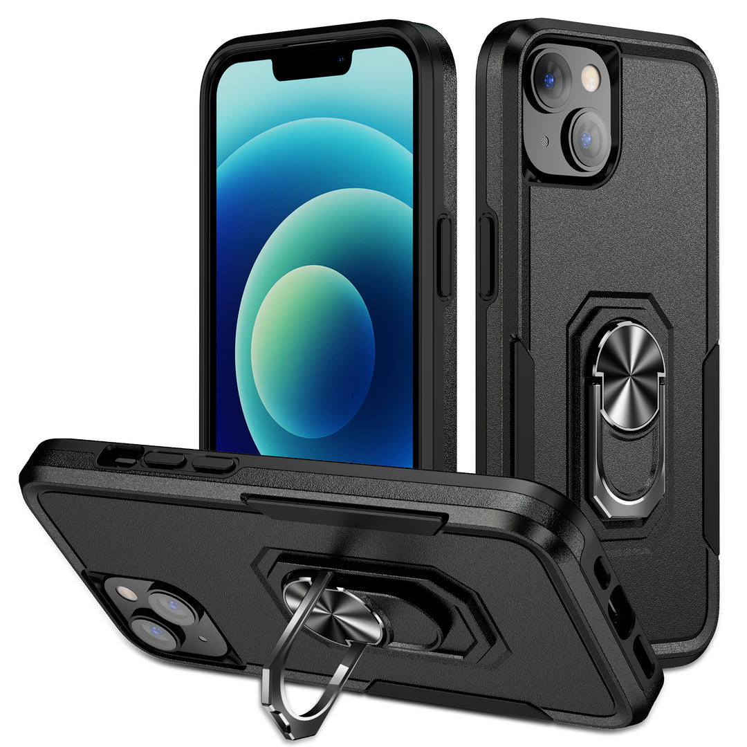 Strong Armor Hybrid Case with 360° Ring Stand for iPhone 14 [6.1]