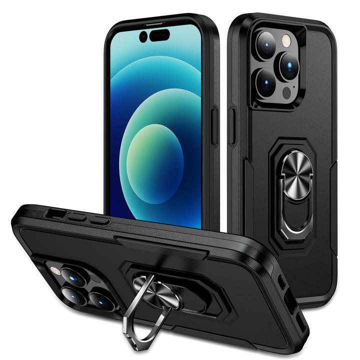 Dual-Layer Hybrid Ring Stand Case for iPhone 14 Pro [6.1] – Secure Grip and Stand