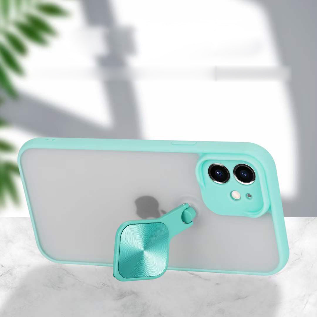 Selfie Camera Lens Protection Case with Stand and Built-In Mirror for Apple iPhone 13 Mini