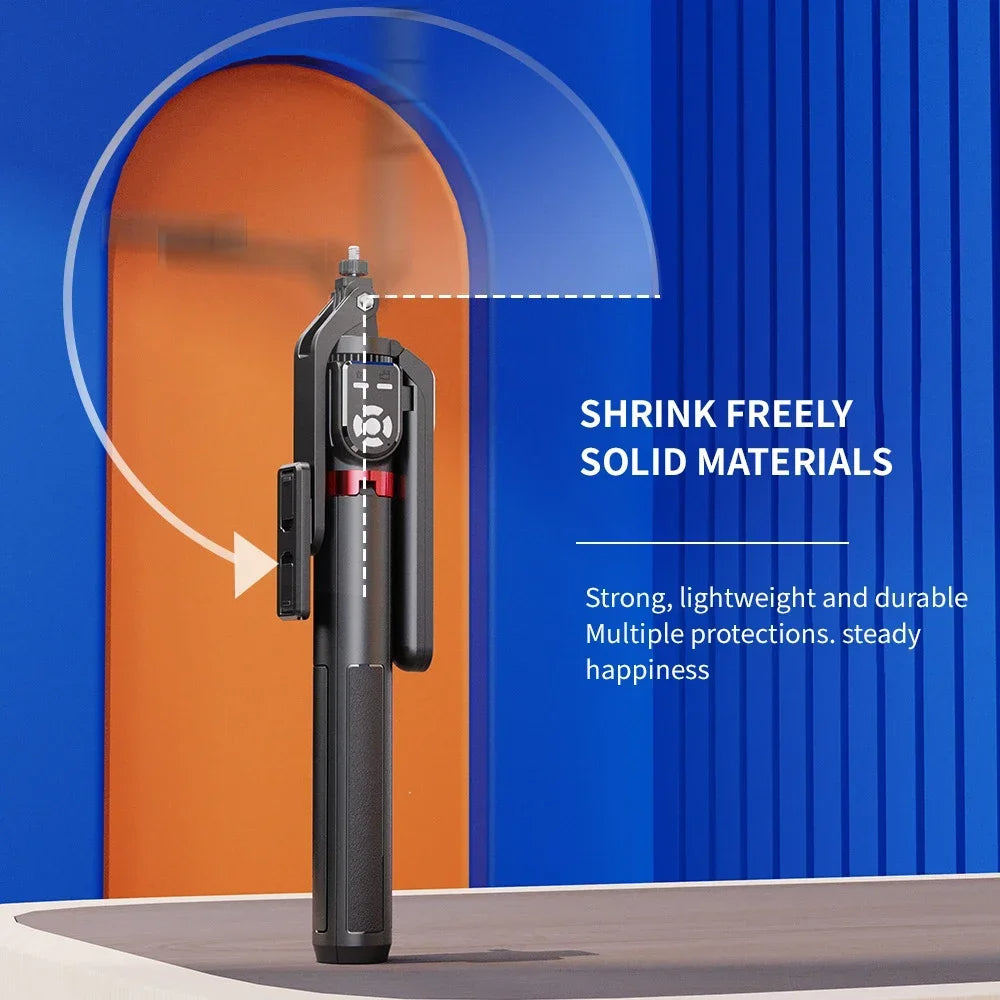 Professional Heavy Duty 86in Selfie Stick & Extendable Quadpod Stand with 360° Swivel, Dual Wireless Remotes