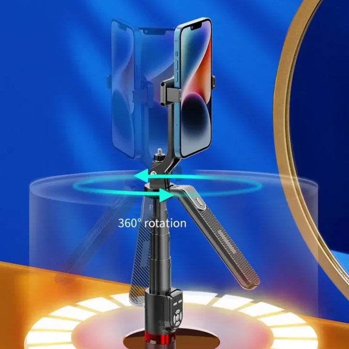 Professional Heavy Duty 86in Selfie Stick & Extendable Quadpod Stand with 360° Swivel, Dual Wireless Remotes