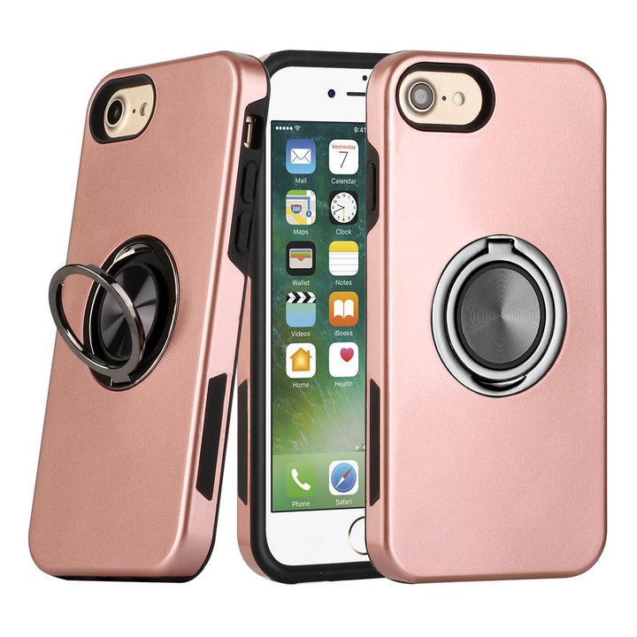 Dual Layer Armor Hybrid Stand Ring Case with Enhanced Protection, Slim Design, and Easy Access, Compatible with iPhone 8 / 7 / SE (2020)