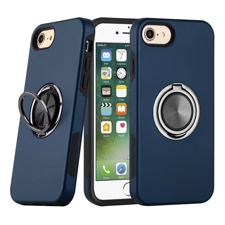 Dual Layer Armor Hybrid Stand Ring Case with Enhanced Protection, Slim Design, and Easy Access, Compatible with iPhone 8 / 7 / SE (2020)