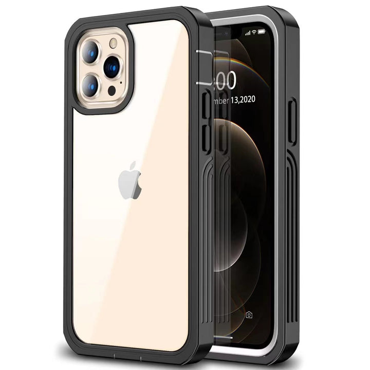 Heavy Duty Full Body Rugged Phone Cover Case with Built-in Tempered Glass Screen Protector for Apple iPhone 13 [6.1]